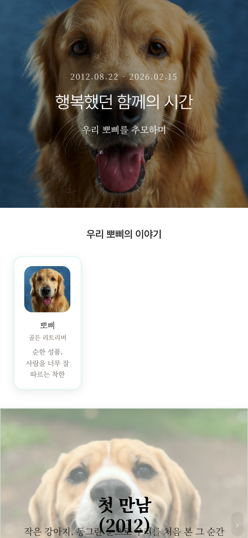 반려동물 추모 프리미엄